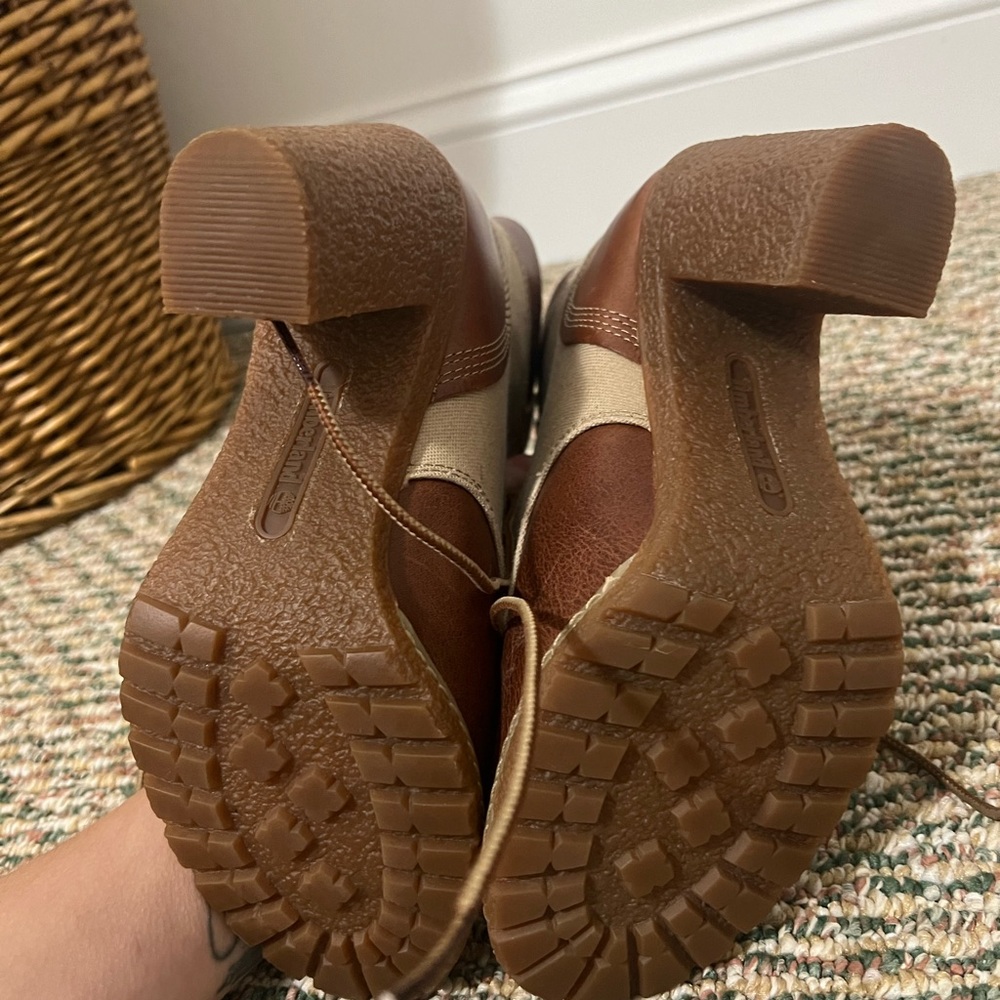 Timberland Glancy Canvas & Leather Heeled Boots - Picture 4 of 5
